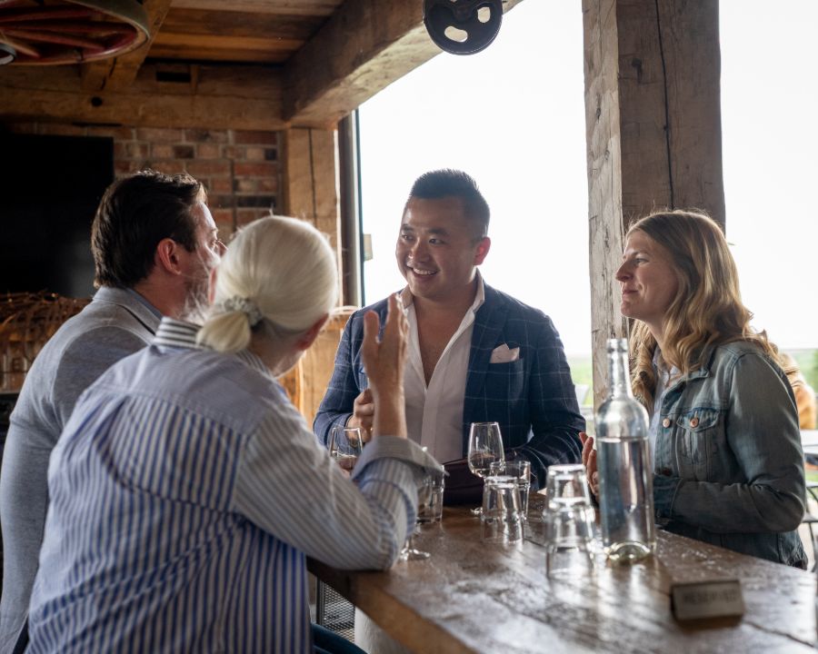 Gathering with community members