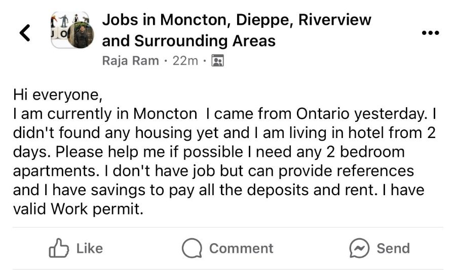 Renter from Ontario seeking housing in Moncton